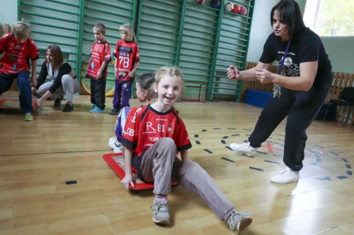 Samathe playing at school, wow!